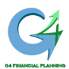 G4 Financial Planning Logo. A blue circular arrow, and a green swooping arrow creat a G4